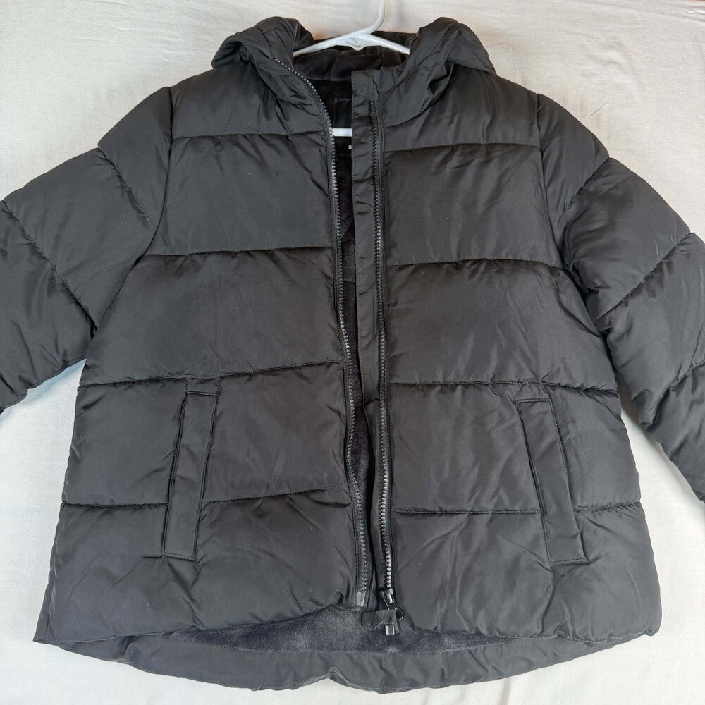 SWISSTECH Unisex Kids 10-12 Plus Black Puffer Jacket Hooded